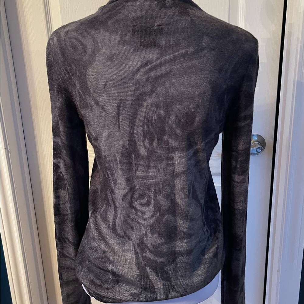 Avant Toi Cashmere Silk Floral Grey  Turtleneck S - Picture 5 of 9